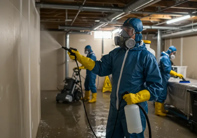 Basement Sanitization and Antimicrobial Treatment process in Midland, PA